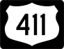 Highway 411 Sign With Black Border Sticker