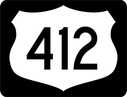 Highway 412 Sign With Black Border Sticker