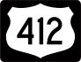 Highway 412 Sign With Black Border Sticker