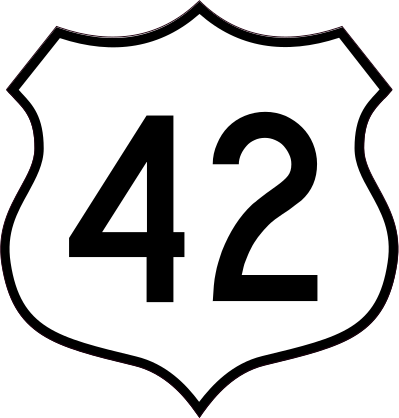 Highway 42 Sign Sticker