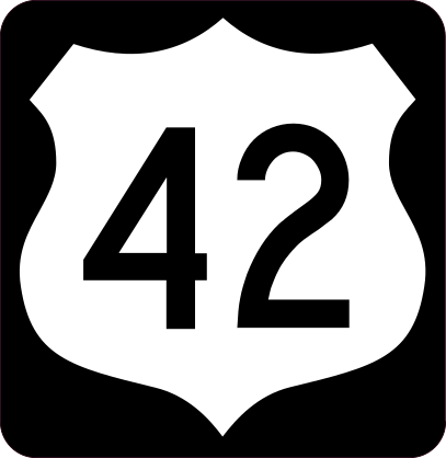 Highway 42 Sign With Black Border Sticker