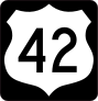 Highway 42 Sign With Black Border Sticker