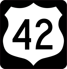 Highway 42 Sign With Black Border Sticker