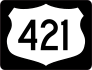 Highway 421 Sign With Black Border Sticker