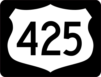 Highway 425 Sign With Black Border Sticker