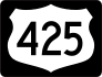Highway 425 Sign With Black Border Sticker