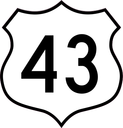Highway 43 Sign Sticker
