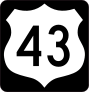 Highway 43 Sign With Black Border Sticker