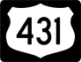Highway 431 Sign With Black Border Sticker