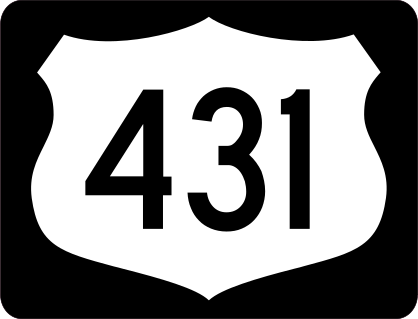 Highway 431 Sign With Black Border Sticker