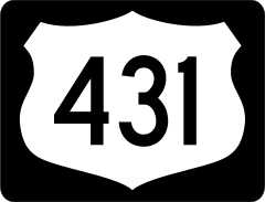 Highway 431 Sign With Black Border Sticker