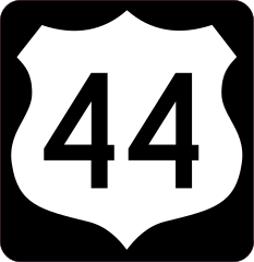 Highway 44 Sign With Black Border Sticker