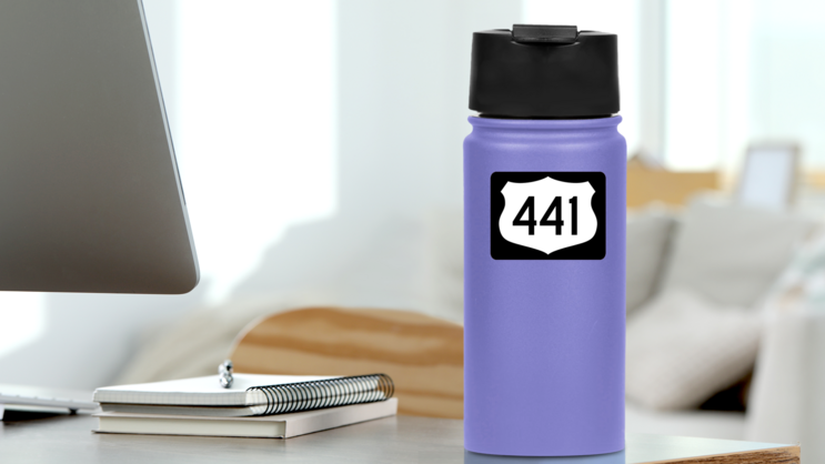 Highway 441 Sign With Black Border Sticker on a Water Bottle (New) example