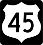 Highway 45 Sign With Black Border Sticker