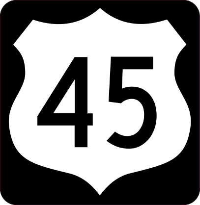 Highway 45 Sign With Black Border Sticker