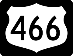 Highway 466 Sign With Black Border Sticker