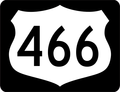 Highway 466 Sign With Black Border Sticker
