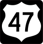 Highway 47 Sign With Black Border Sticker
