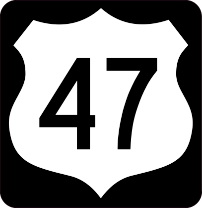 Highway 47 Sign With Black Border Sticker
