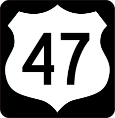 Highway 47 Sign With Black Border Sticker