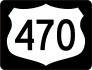 Highway 470 Sign With Black Border Sticker