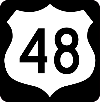 Highway 48 Sign With Black Border Sticker