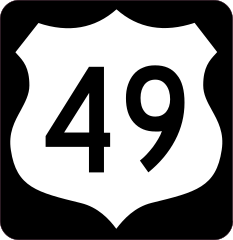 Highway 49 Sign With Black Border Sticker