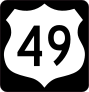 Highway 49 Sign With Black Border Sticker