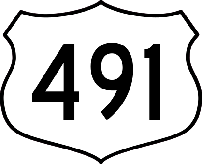 Highway 491 Sign Sticker