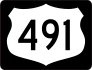 Highway 491 Sign With Black Border Sticker