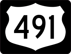 Highway 491 Sign With Black Border Sticker