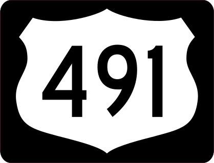 Highway 491 Sign With Black Border Sticker