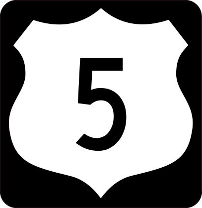 Highway 5 Sign With Black Border Sticker