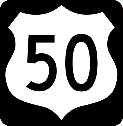 Highway 50 Sign With Black Border Sticker