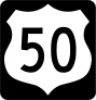Highway 50 Sign With Black Border Sticker