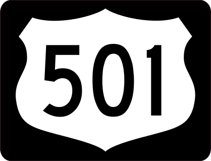 Highway 501 Sign With Black Border Sticker