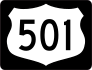 Highway 501 Sign With Black Border Sticker