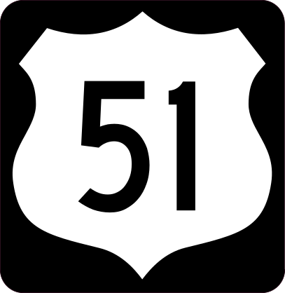 Highway 51 Sign With Black Border Sticker