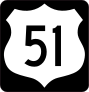 Highway 51 Sign With Black Border Sticker