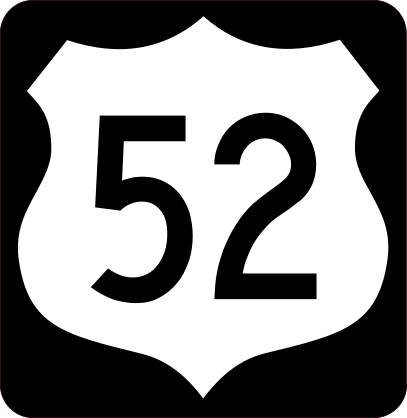 Highway 52 Sign With Black Border Sticker