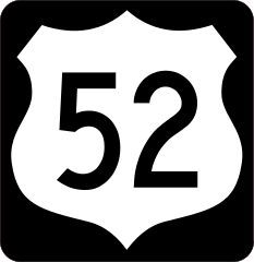 Highway 52 Sign With Black Border Sticker