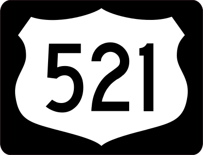 Highway 521 Sign With Black Border Sticker