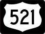 Highway 521 Sign With Black Border Sticker