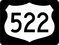 Highway 522 Sign With Black Border Sticker