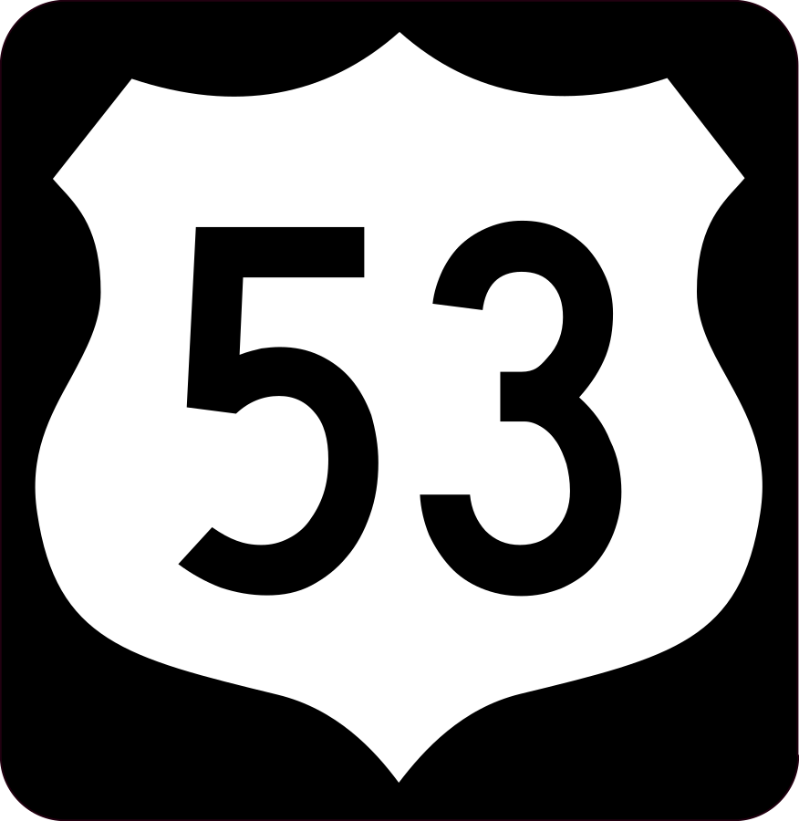 Highway 53 Sign With Black Border Sticker