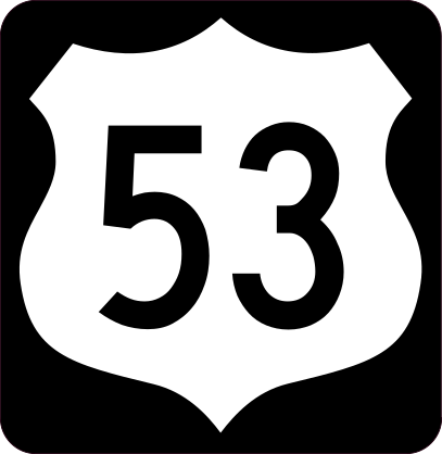 Highway 53 Sign With Black Border Sticker