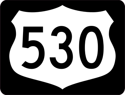 Highway 530 Sign With Black Border Sticker