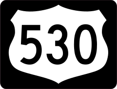 Highway 530 Sign With Black Border Sticker