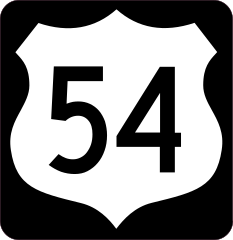 Highway 54 Sign With Black Border Sticker