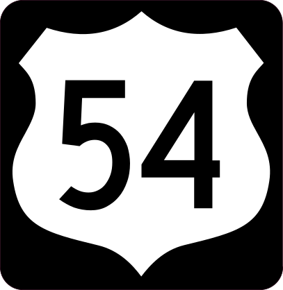 Highway 54 Sign With Black Border Sticker